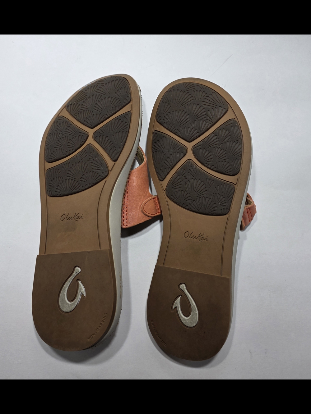 OluKai Women’s Leather Thong Sandals Coral Orange Size 6 EU 36 Excellent... - Picture 7 of 8